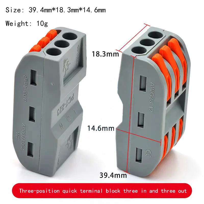 Аксессуары для 3D-принтеров, двухпозиционный проводной разъем, быстрые клеммы, пары два в два, три на три выхода, четыре в четыре на четыре выхода