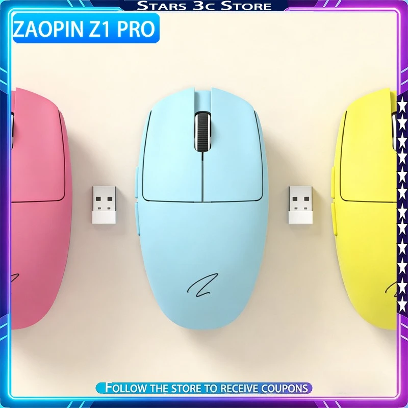Zaopin Z1 PRO Mouse Wireless Tri Mode PAW3395 Lightweight Ergonomics Low Latency Mini Gaming Mouse Computer Accessory