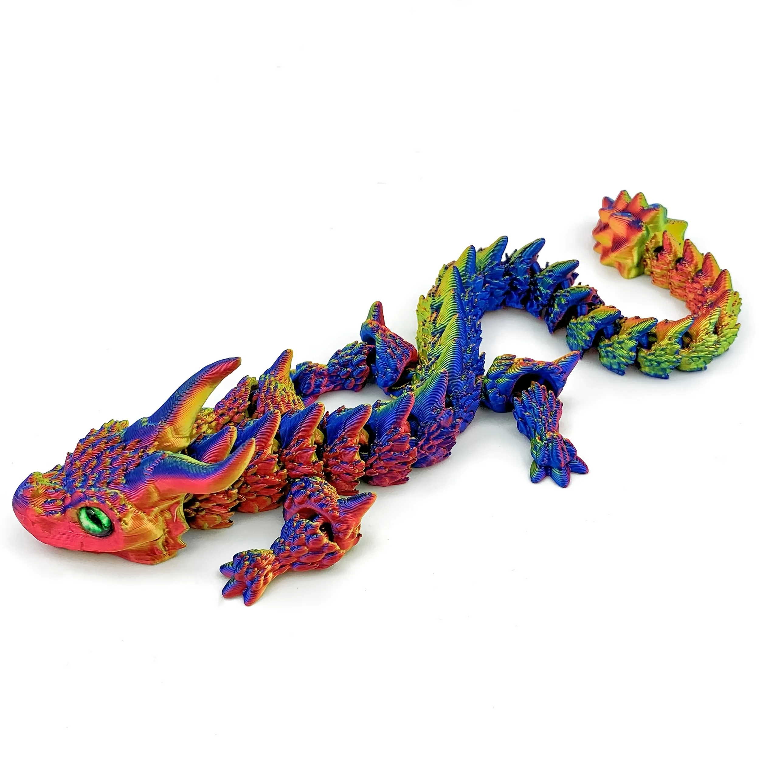 

3D printed big horned dragon, domineering form, scales, clear details, multi-color optional holiday decorations, Christmas gifts