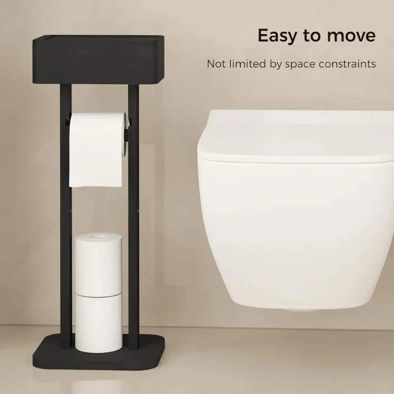 4-in-1 Freestanding Tissue Holder – with Storage Shelf, Rotating, Desk, Bathroom, Kitchen Organization