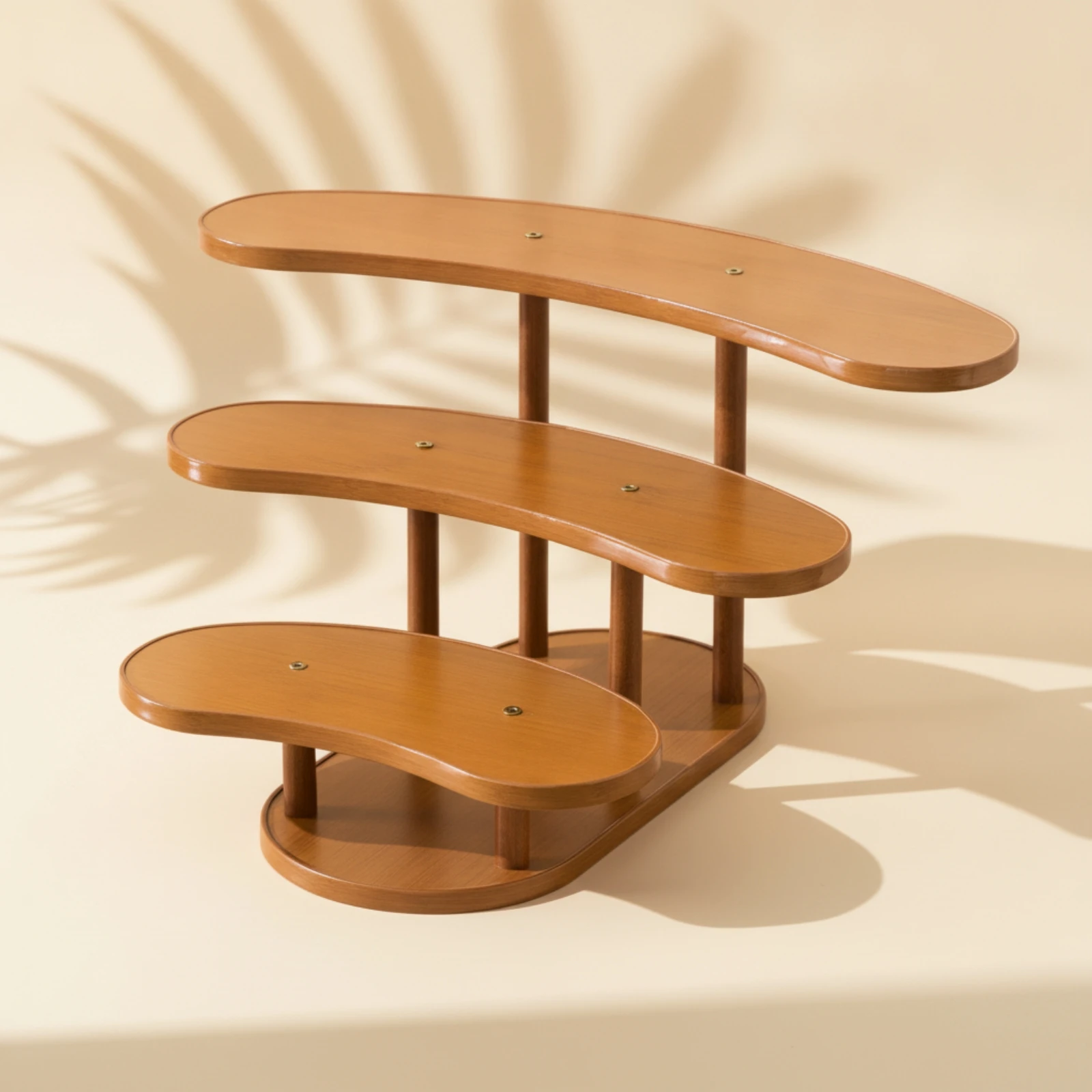 Three-Tier Display Stand Space-Saving Stepped Display Riser Three-Tier Organizer Easy to Install Shelf Sturdy for Collectors
