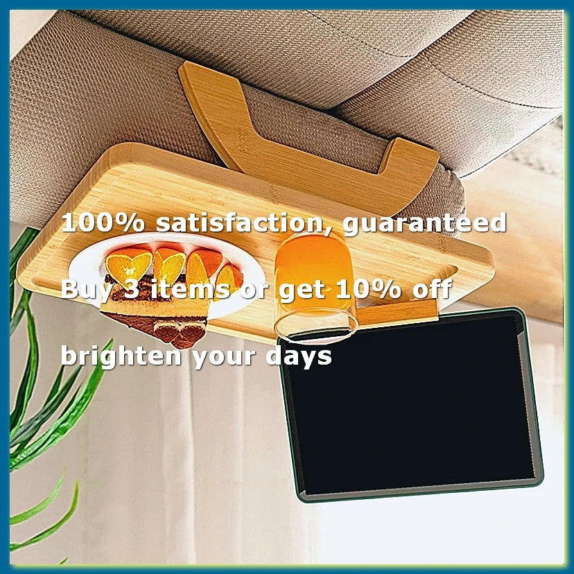 ●Sofa Clip on Side Table for Wide Couches Arm, Foldable Couch Tray with 360° Rotating Phone Holder for Eating/Drinks