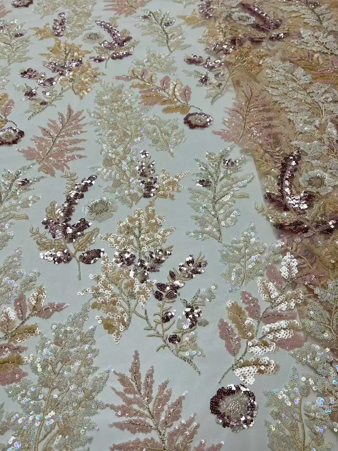 

Ткань для свадебного платья 2026, элегантное мягкое тюлевое кружево разных цветов с пайетками - высокое качество, последняя Австрия U_Ge5178