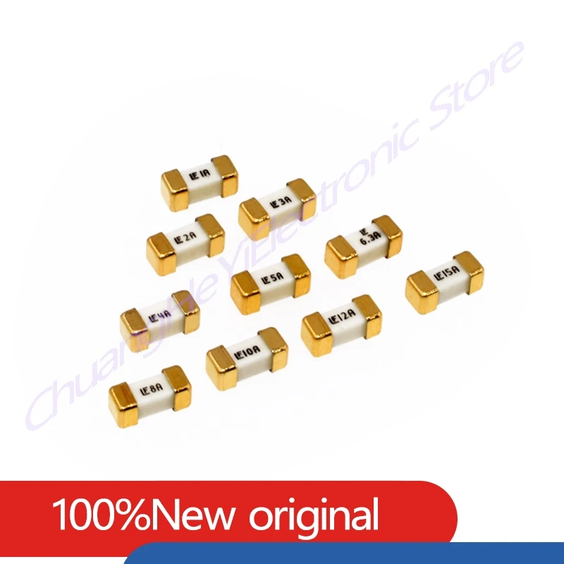 10Pcs Gold Foot 1808 125V 0451 SMD Fast Blow Fuse 0.5/0.75/1/1.5/2/2.5/3/3.15/3.5/4/5/6.3/7/8/10/12/15/20 A Ultra-Rapid Holder