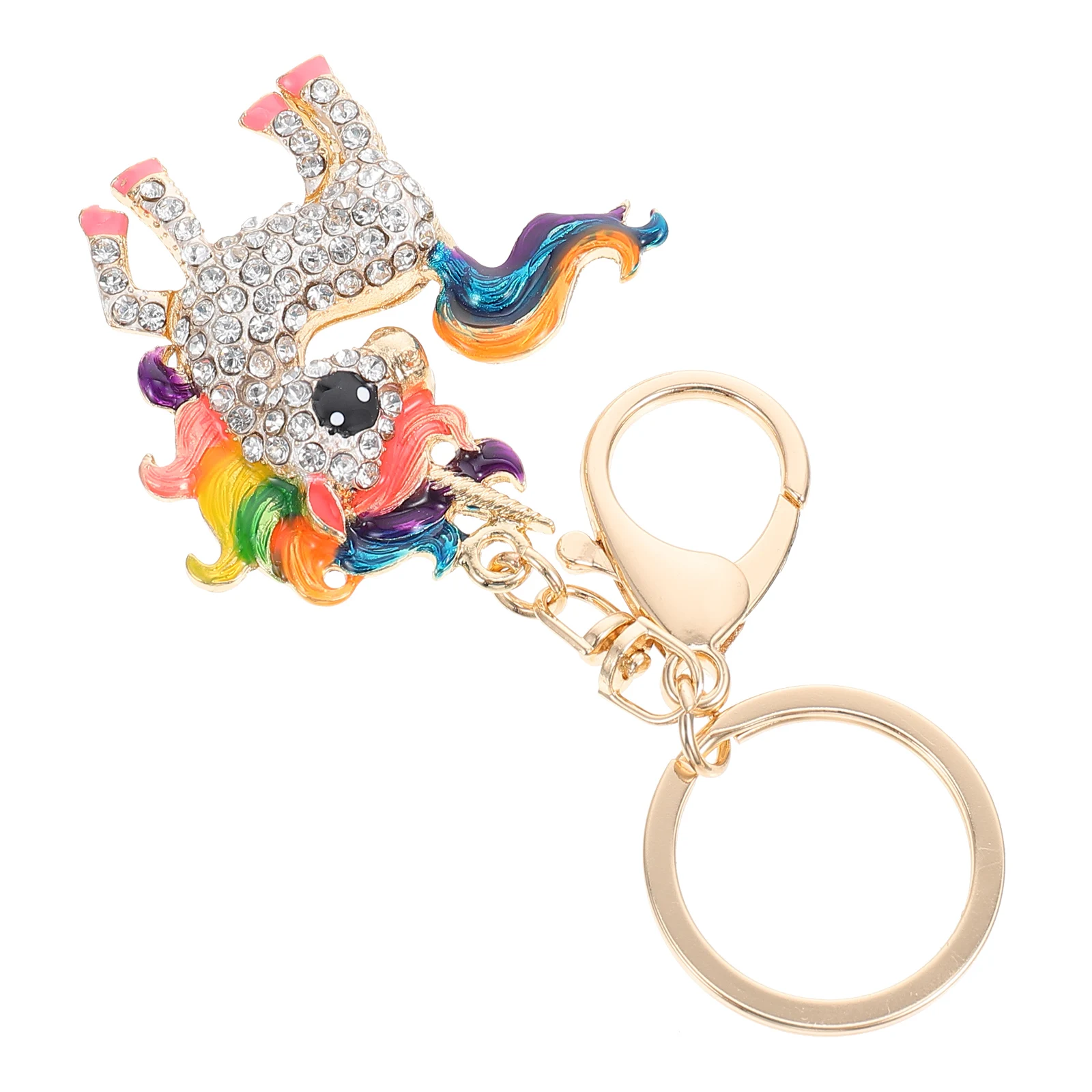 

Cute Unicorn Pendant Keychain Rhinestone Zinc Alloy Bag Hanging Ornament Stylish Creative Design Handbag Accessories Gifts