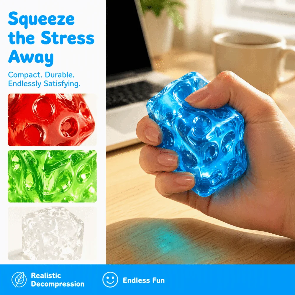 Coconut Oil Transparent Cheese Squishy Super Soft Square Cheese Squeeze Ball 6cm Maltose Sensory Fidget Ball Relaxing Gift