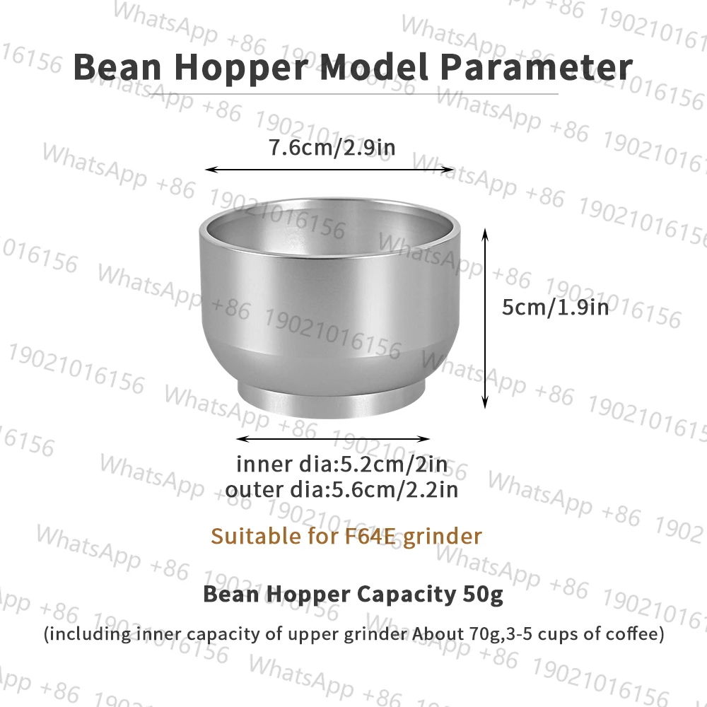 Coffee Beans Grinder Single Dose Hopper For Fiorenzato F64E Stainless Steel Coffee Grinder Hopper Cleaning Tools