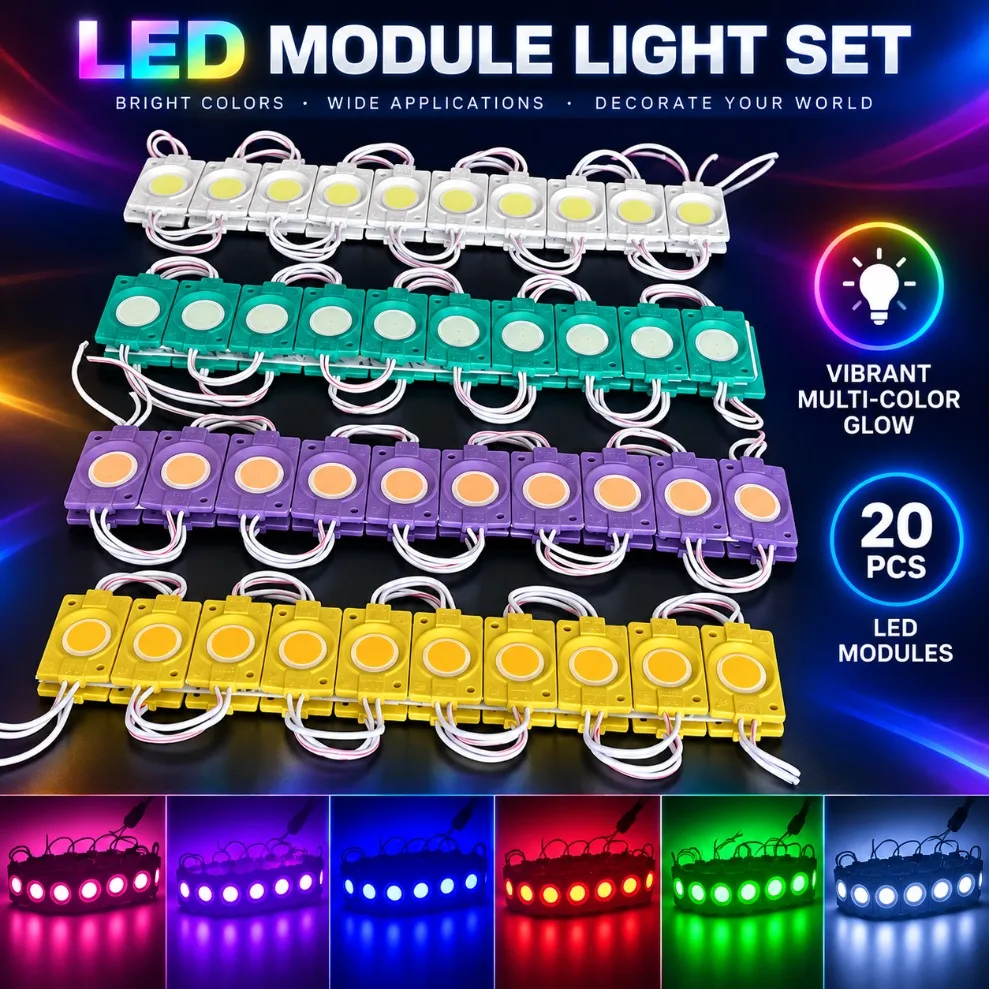 20Pcs 12V COB LED Module IP65 Waterproof Warm White Red Blue Yellow Pink for Advertising Sign Shop Banner Backlight Decor Light