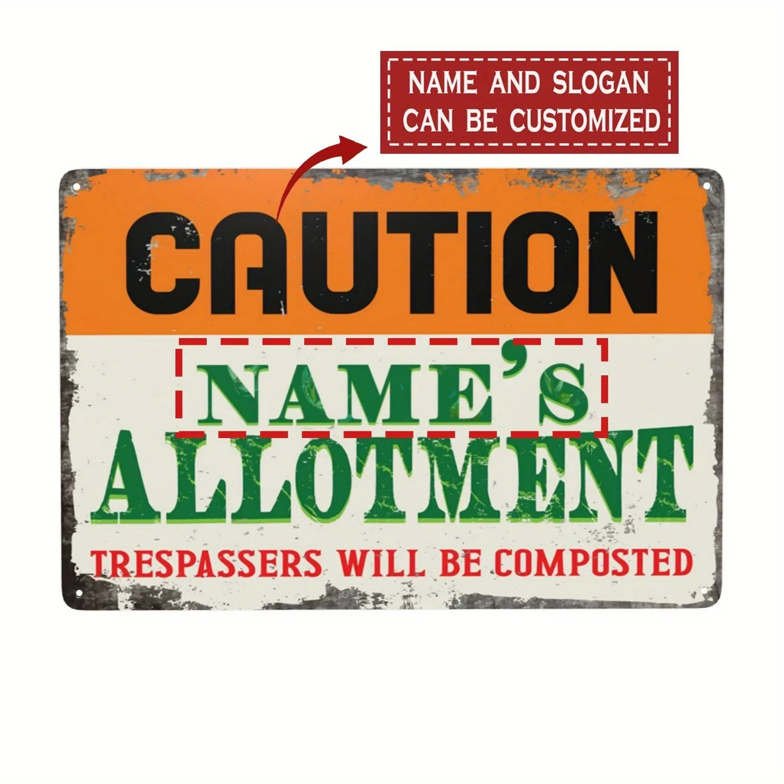 1pc 8×12In (20×30cm) 2D Flat Vintage Rustic Custom Warning Plaque Indoor Outdoor Garden Yard Wall Decor Gift