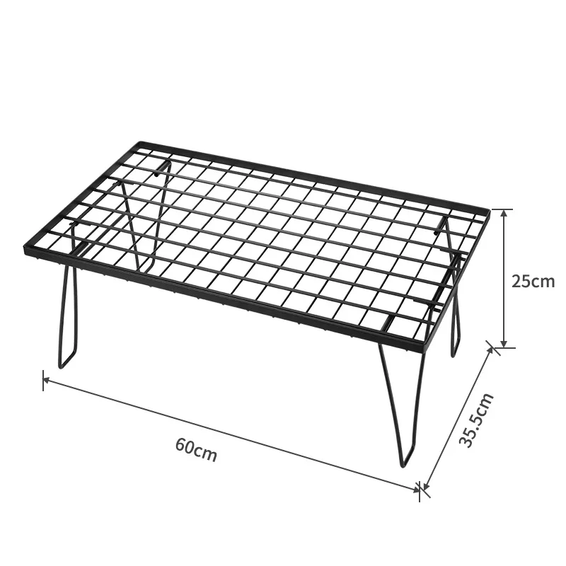 Camping Portable Wire Mesh Folding Table Barbecue Rack Bamboo Dining Table Aluminum Plate Connecting Plate Outdoor Folding Mesh