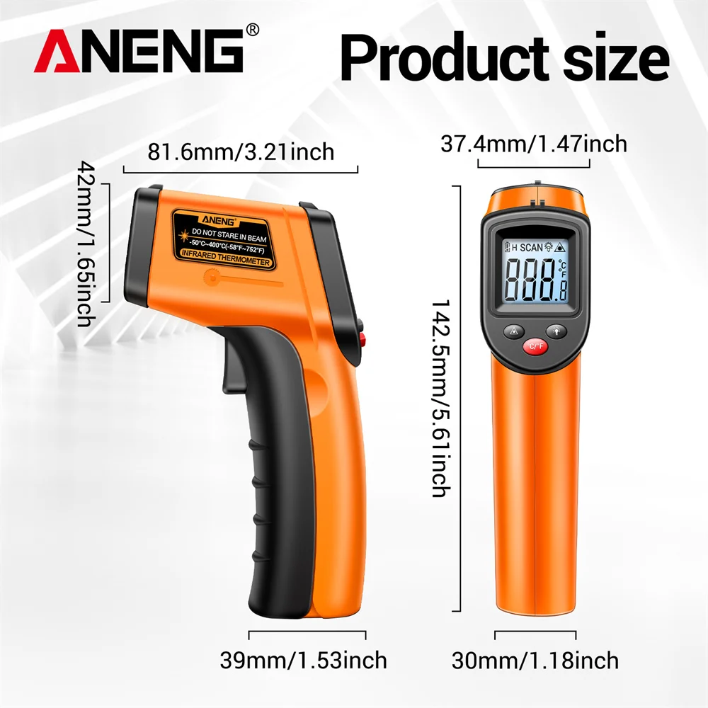 ANENG TH201 Celsius display digital infrared thermometer highly sensitive non-contact temperature measuring gun hygrometer