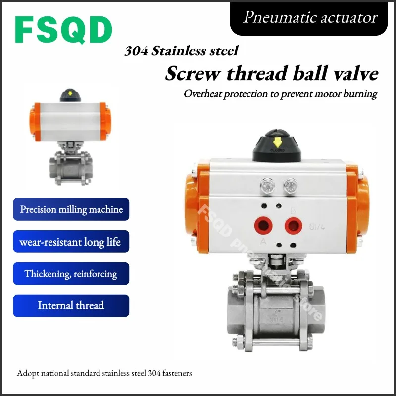 

Q611F-16P Шаровой кран с винтовой резьбой из нержавеющей стали, высокая термостойкость, пневматический инструмент привода AT/GT
