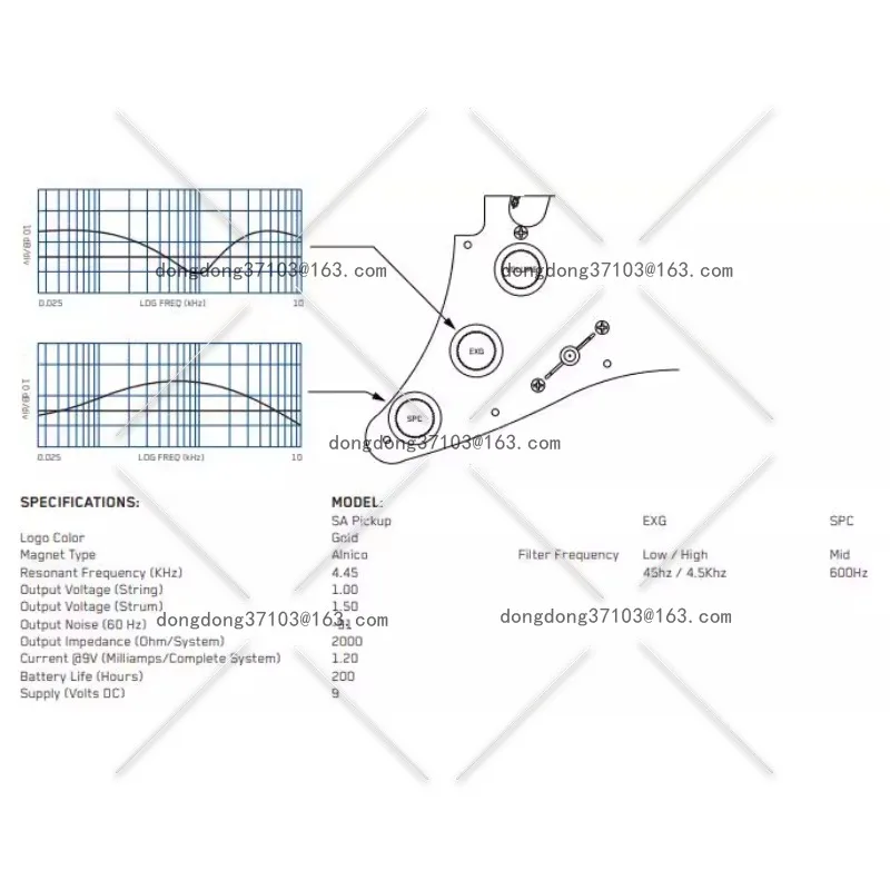 EMG نشط الغيتار الكهربائي لاقط لحام الدائرة الحرة DG-20 EXG SPC دفعة التردد العالي والمنخفض