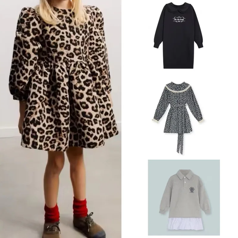 Pre-sale 2026 TNS NEW Autumn Baby Girls Dress Leopard Print Kids Boutique Clothes Birthday Party Kids Dresses