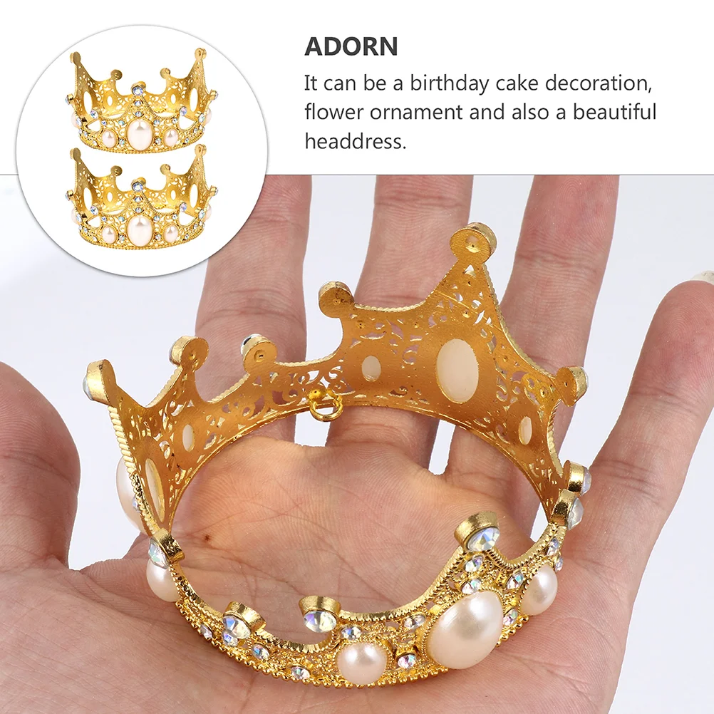 3 Pcs Party Decorations Centerpieces Crown Cake Topper Toppers Ornament Shape Birthday Baby