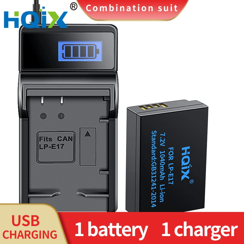 HQIX for Canon EOS Kiss X9i X8i X9 X10 8000D X10i E0S Rebel SL3 M6 R8 T6i T8i SL2 Mark Ⅱ Camera LP-E17 Charger Battery