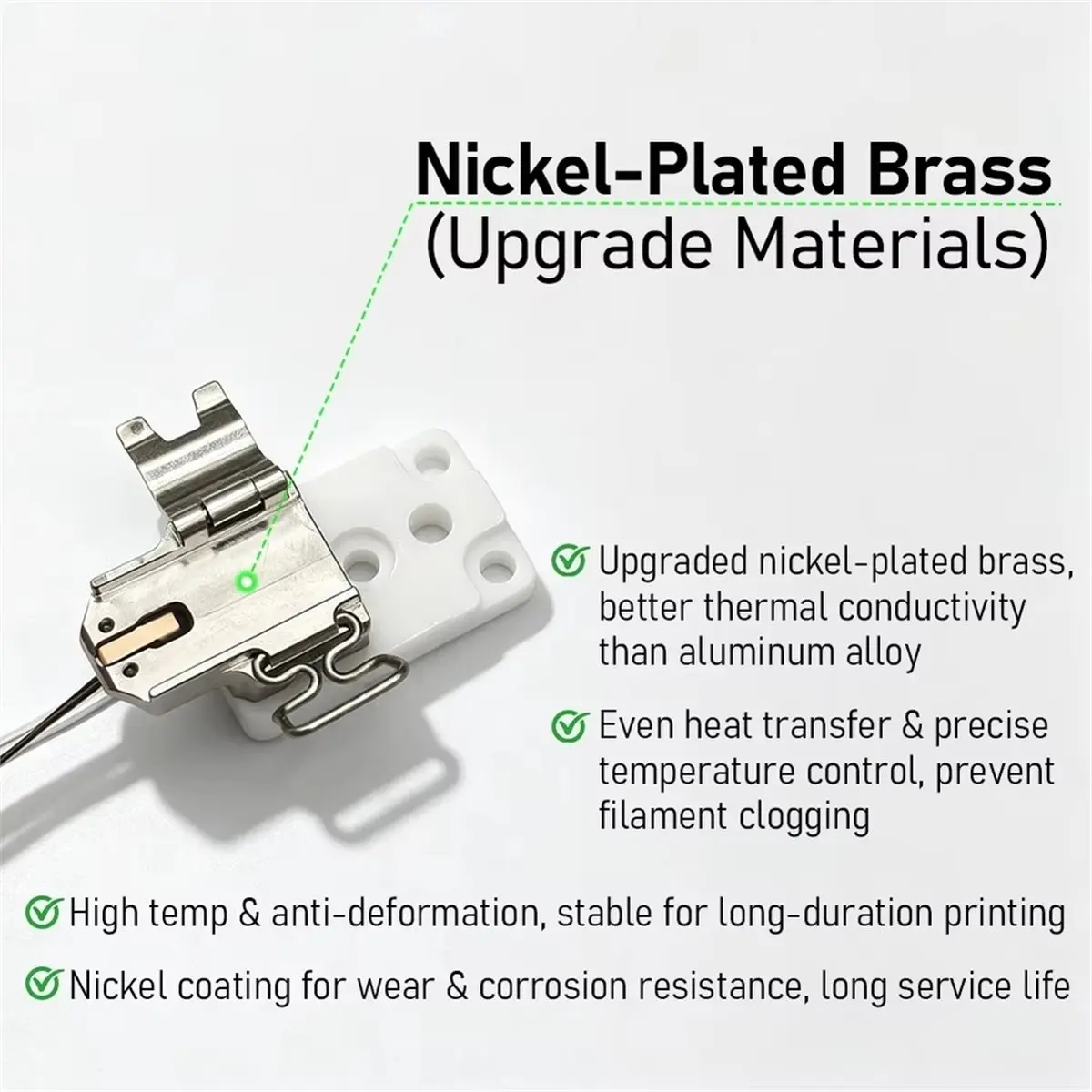 For A2L Hotend Heating Assembly Upgrade Kit 3D Printer Zirconia Ceramic Base -Plated Brass Heating Block