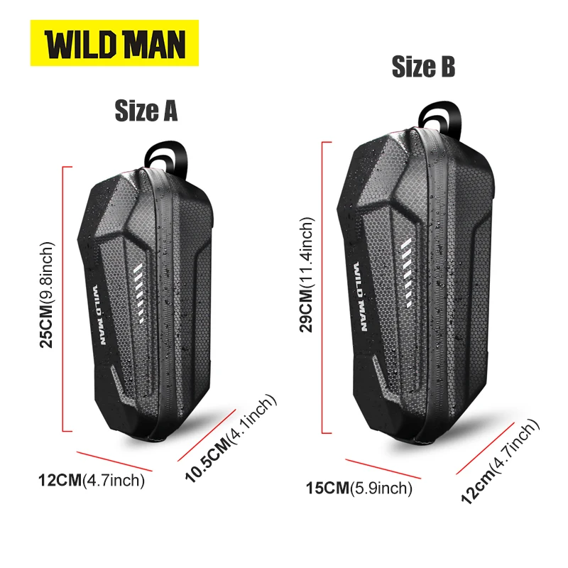 WILD MAN ES8 Bicycle Handlebar Bag Panniers EVA Hard Shell Front Balance Scooter High Capacity Carbon PU Rainproof Folding Bag