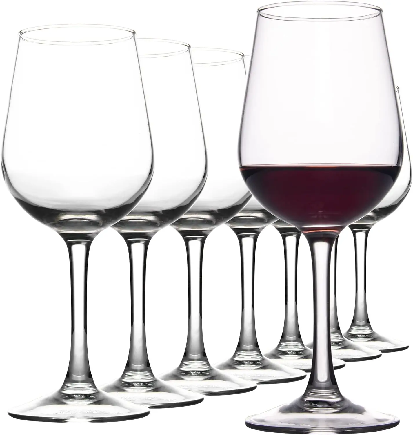 

Fully Tempered Wine Glasses, Shock Resistant Wine Glass Set for Red or White Wine, Dishwasher Safe Stem Glasses for Restaurants,