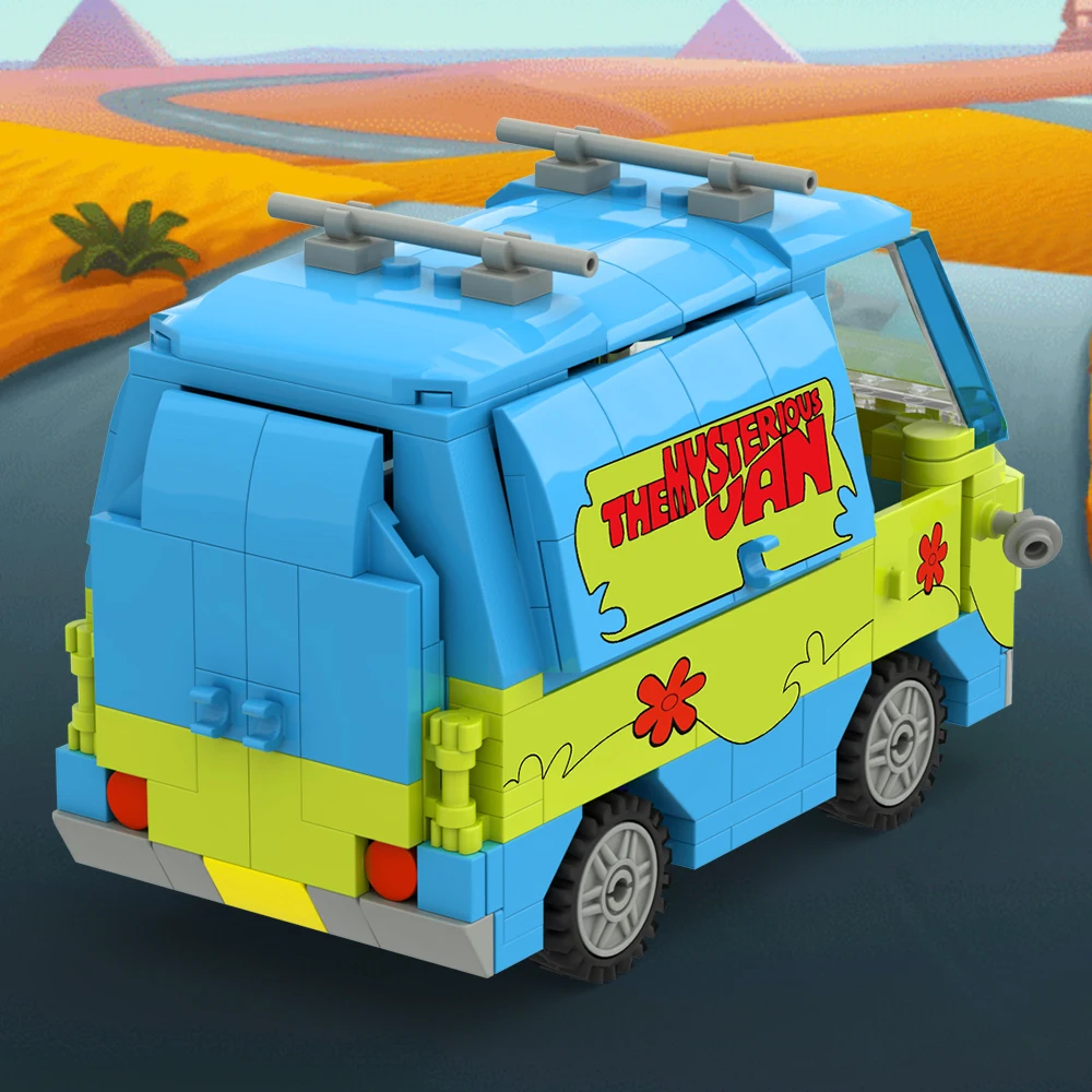 MOC Mysteryed Machine Car Model Kit Building Blocks Movie Scooed Doo Panel Van Cartoon Vehicle Bricks Toys For Kids Gifts