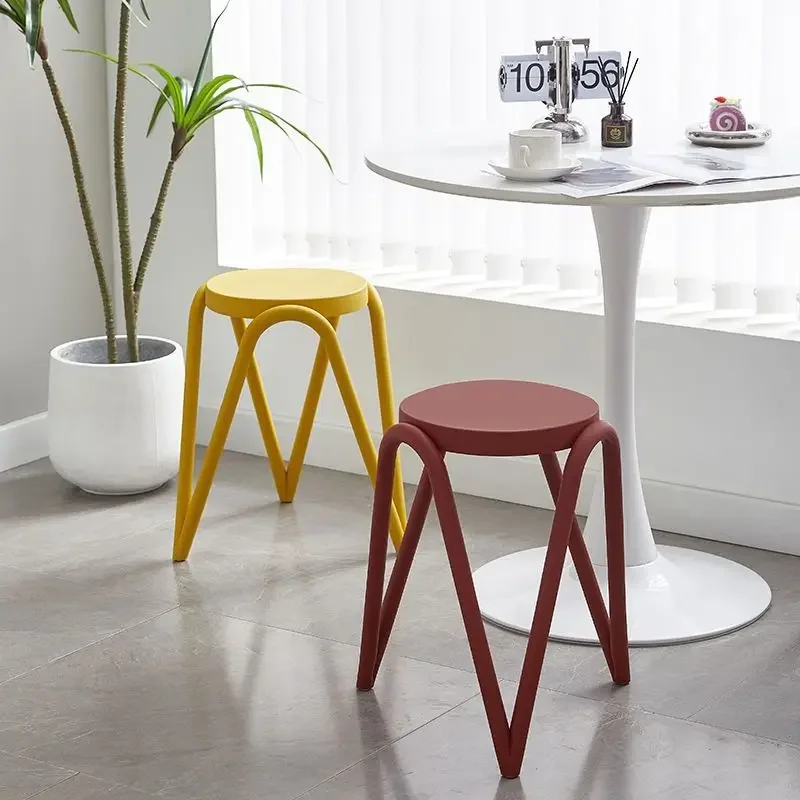 Plastic Round Stools Cheap Aesthetic  New Style Makeup Stools Fashionable Luxury Advanced Casa Arredamento Mobili Home Furniture