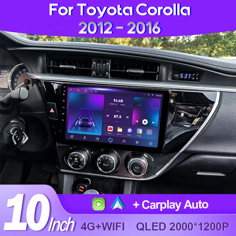 

QSZN For Toyota Corolla 11 2012 - 2016 2K QLED Android 13 Car Radio Multimedia Video Player GPS AI Voice CarPlay Head Unit 4G