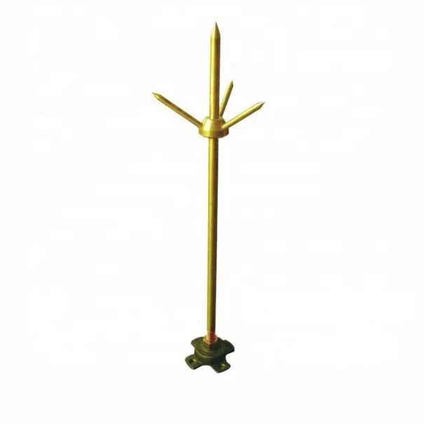 Hot sales 14mm copper lightning rod with height 500mm   lightning base for lightning protection system