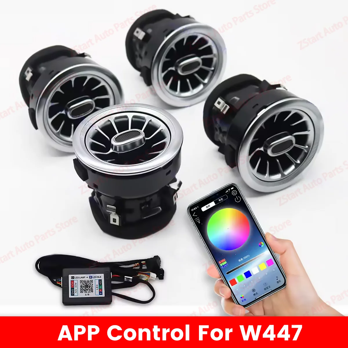 256 kleuren LED Vent Voor Mercedes Benz W205 x253 W213 W177 W118 W117 W176 X156 W222 APP Controles Air vent Nozzle Omgevingslicht