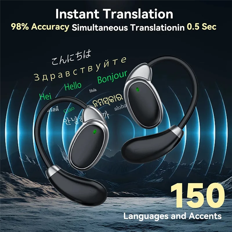 Durable-auriculares con traductor de idiomas V18, 150 idiomas, dispositivo traductor instantáneo inalámbrico AI de alta precisión, auriculares BT, V18 Langu