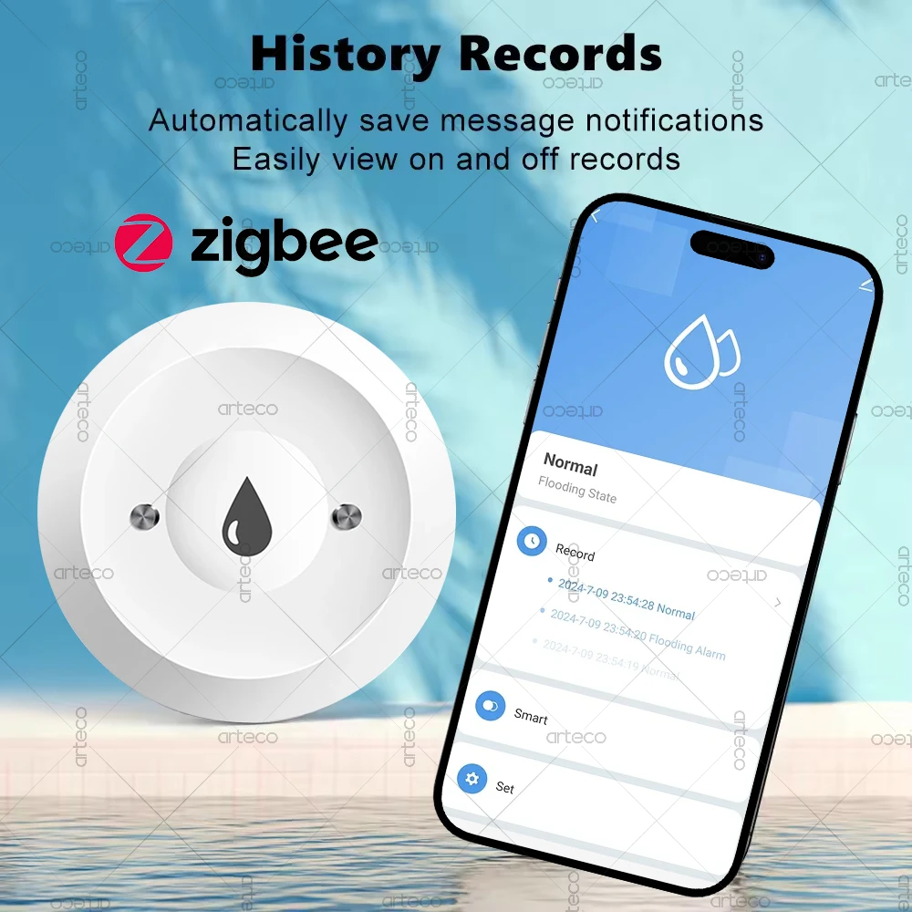 Tuya Smart Zigbee capteur de fuite d'eau alarme détecteur de niveau d'eau capteur de fuite d'inondation APP télécommande système d'alarme de sécurité