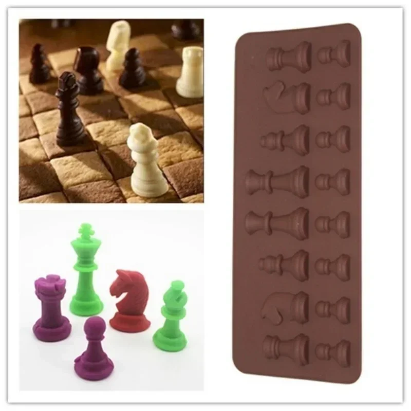 

A Set Silicone Fondant Cake Ice Cube Mould Chocolate Baking Tray Chess Mold Sugar Craft Baking Bakeware Kitchen Tool