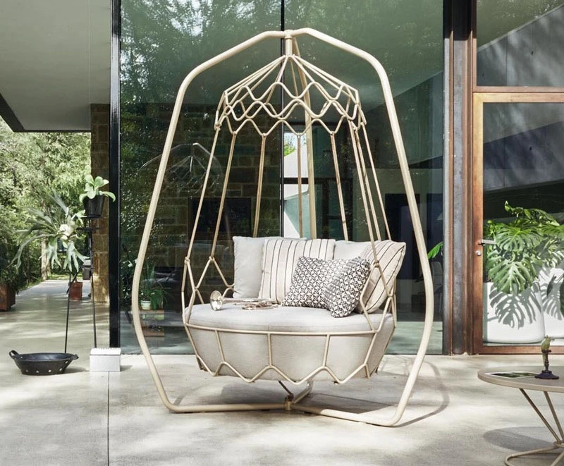 Outdoor leisure swing hanging basket villa garden indoor terrace online celebrity household rattan chair double landing hammock