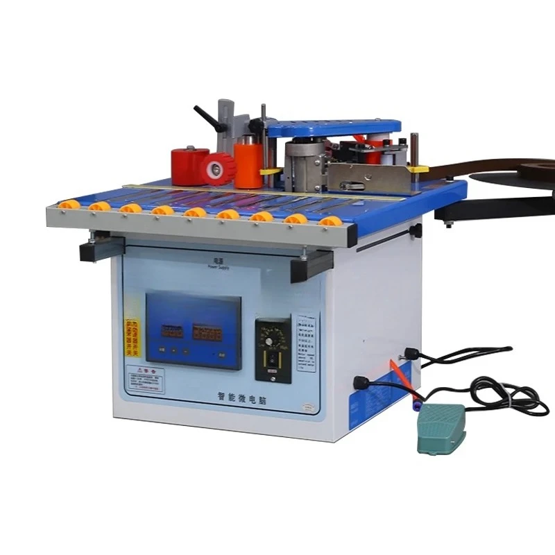 Edge Banding Machine Roller/Double Cylinder/Microcomputer LY-500 Wood Edge Bander with Automatic Belt Cutter/Straighten/Widened