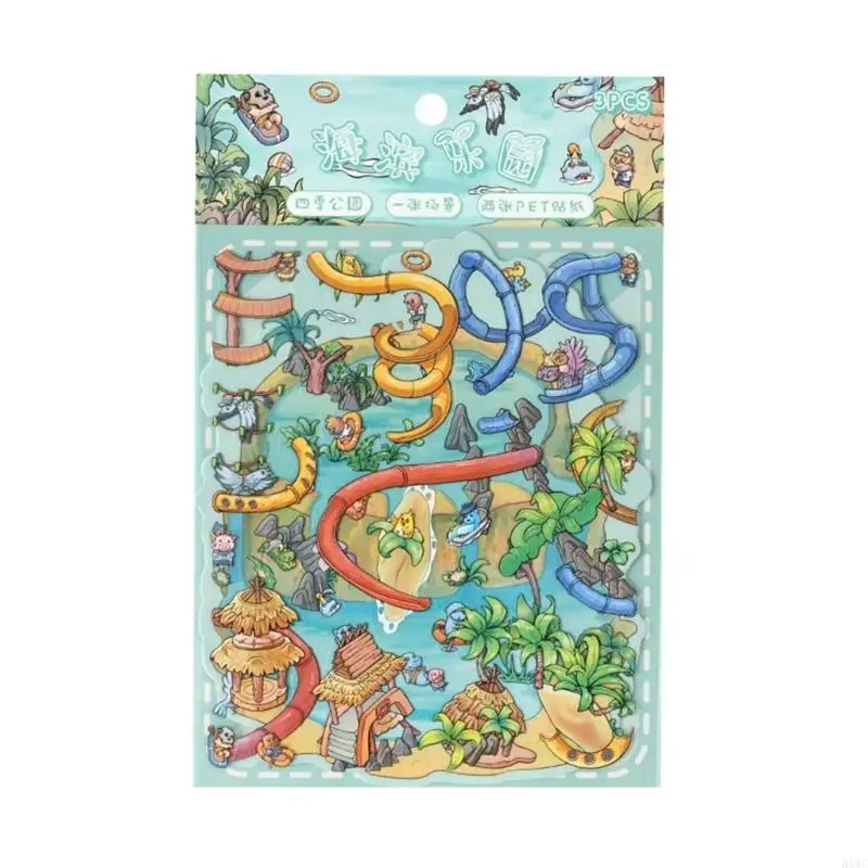 

Creatively Four Season Dimensionality Sticker For Planners School Supplies Kids Crafts Thick PET Material No Toxic Design