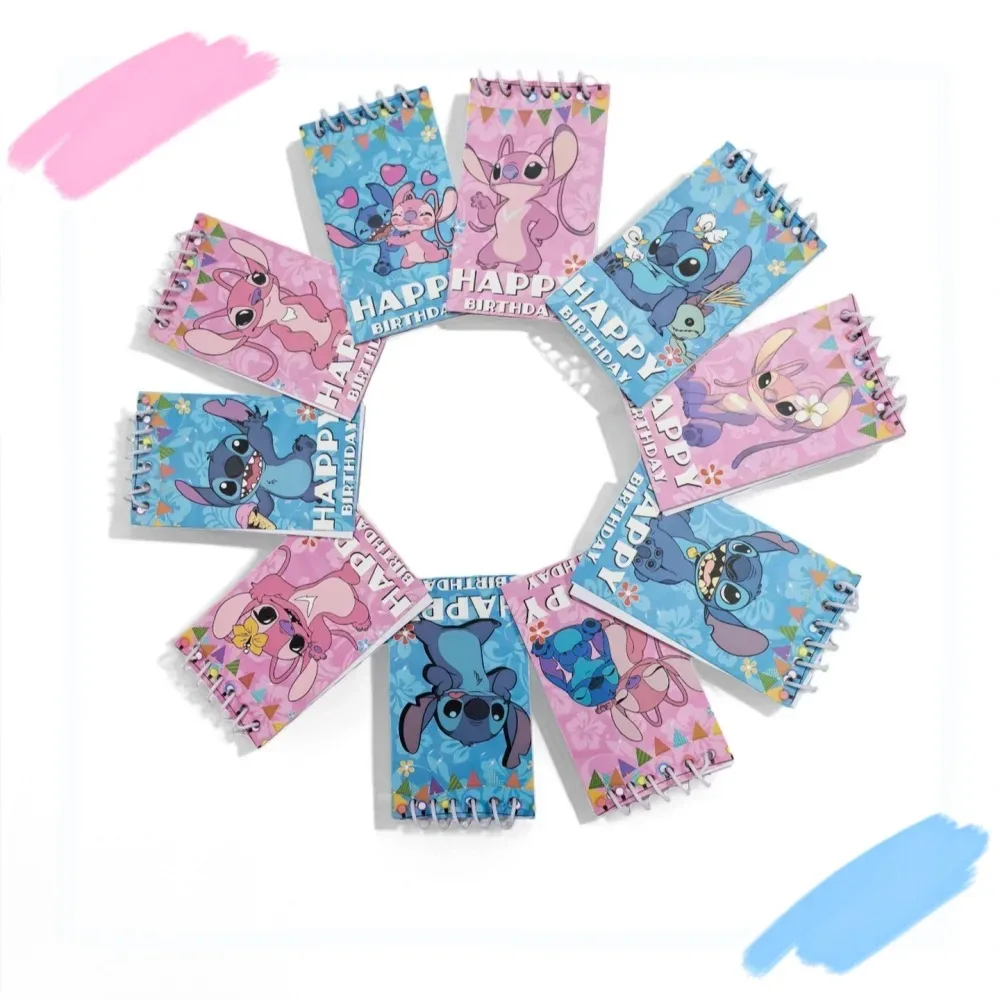 Lot de 10 cahiers à spirale Stitch mignons, agenda hebdomadaire pour enfants, bloc-notes, fournitures scolaires, cadeau pour garçons et filles