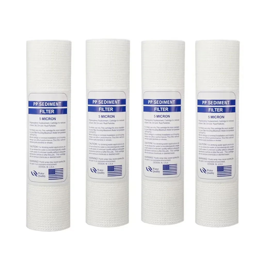 2/4 PCS of Universal Water Filter 5 Micron PP Cotton Filter Element Sediment Water Filter Polypropylene Material Easy to Use