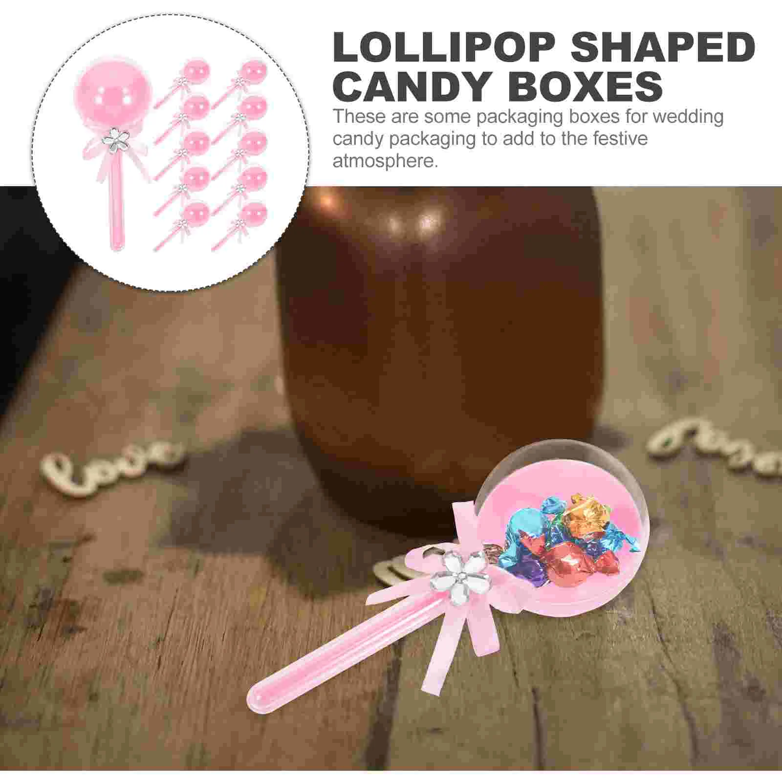 

12 Pcs Fairy Stick Candy Box Jar for Baby Shower Christmas Rattle Lollipop-Shaped Jewelry Container Case