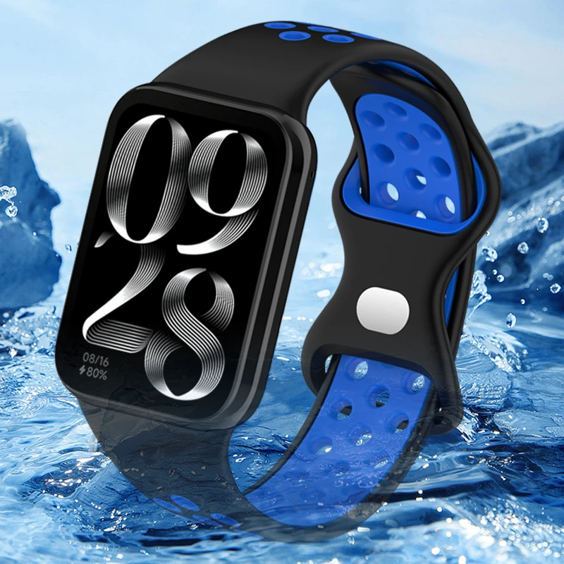 حزام سيليكون لساعة Xiaomi Mi Band 9 Pro/8 Pro الذكية، سوار رياضي بديل لساعة Redmi Watch 4، سوار قابل للتنفس