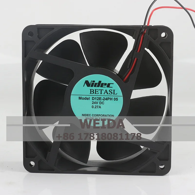 

l Nidec 12 В 48 В постоянного тока 24 В 0,27 А AC EC 12038 120X120X38MM 12 см большой преобразователь частоты ветра 2-проводной D12E-24PH 05 охлаждающий вентилятор