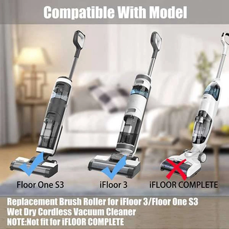 Filtre HEPA de remplacement et rouleau de brosse adapté à Tineco Ifloor 3/Ifloor One S3, pièce d'aspirateur sec et humide sans fil