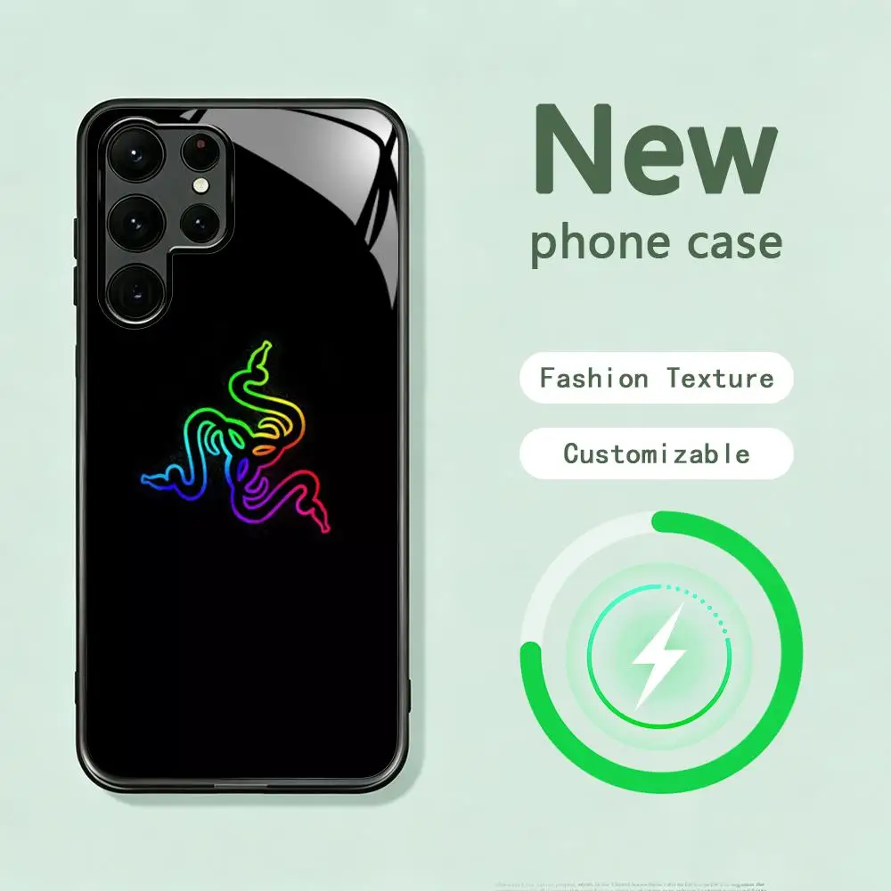 r-eazer Logo Game Snake Phone Case For Samsung S26 S25 S24 S23 S22 S21 S20 Plus Ultra Note20 Glass Magnetic Case