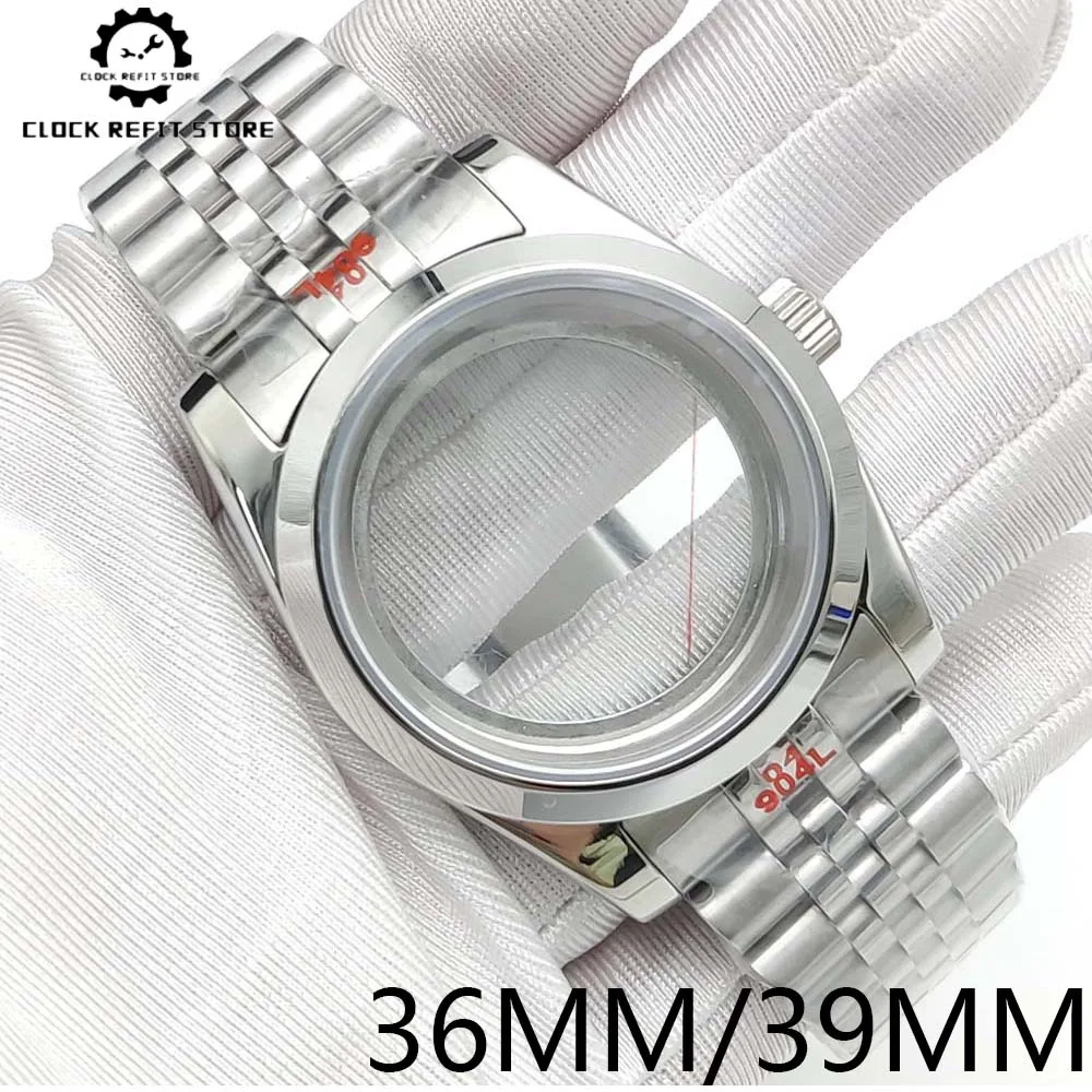 36mm/39mm NH35 case with sapphire glass, water-resistant silver jubilee stainless steel bracelet