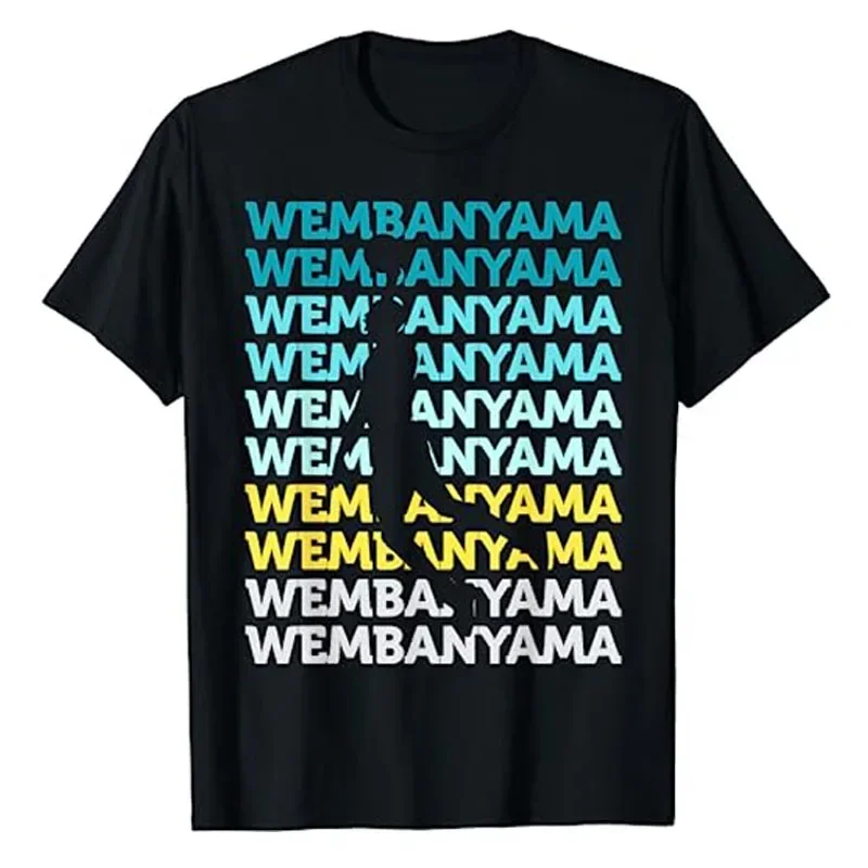 Tops Men's Fashion Sports Outfits Husband Boys Gift Wembanyama Basketball Amazing Gift Fan T-Shirt Basketball Player Graphic Tee