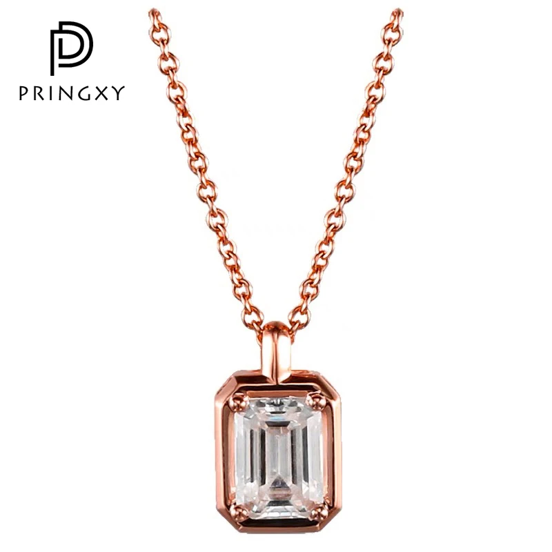 

PRINGXY 2 Carat High Carbon Diamond Necklace for Women 100% 925 Sterling Silver Earrings Fine Jewelry Set Anniversary Gift 2023