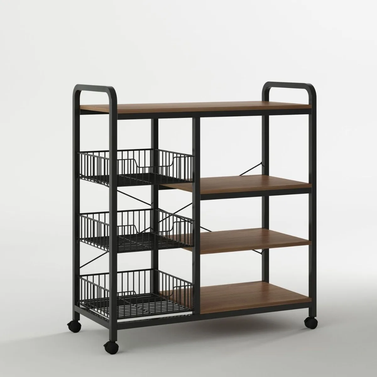 

Многослойная полка для микроволновой печи от пола до пола, кухонные принадлежности, бытовая корзина для хранения Daquan, кухонная полка