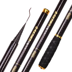 BAKAWA Telescopic Carbon Fiber Stream Fishing Rod Superhard Hand Pole Orange Blue 1.8M2.7M 3.6M 4.5M 5.4M Freshwater Accessories