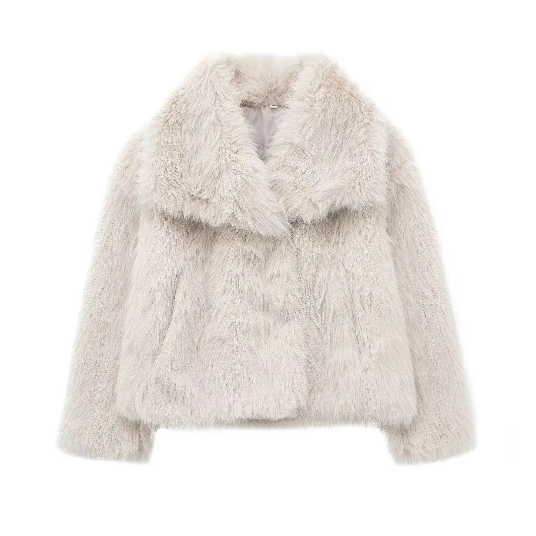Women's Winter Fashion Elegant Socialite Style Faux Fur Coat D69352