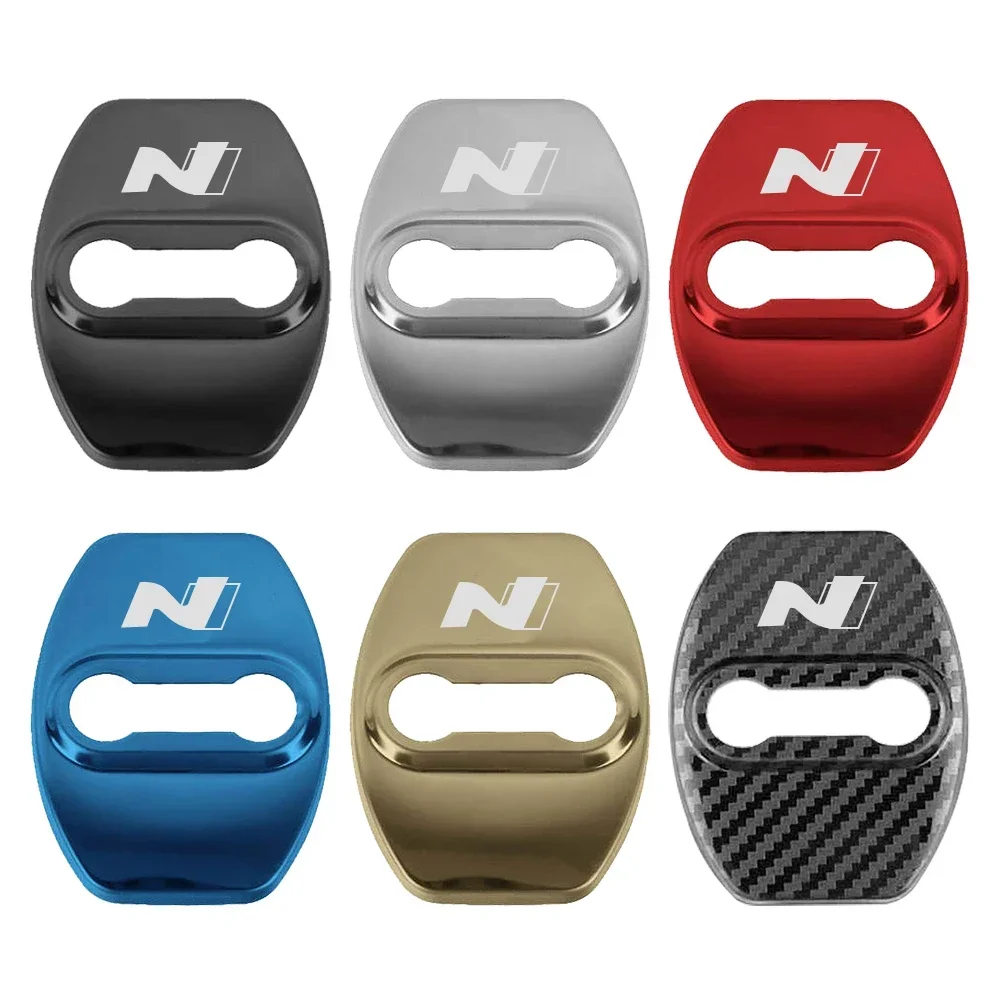 JDM Car Door Lock Cover 4pcs Hyundai N LOGO Tucson Creta 120 130 N Fastback 130N Veloster KONA Activator Car styling Accessories