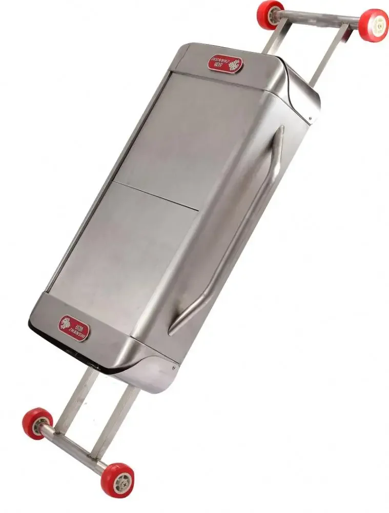 Neues Design, tragbarer Koffer, Outdoor-Camping-Grill, faltbarer Holzkohle-BBQ-Grill aus Edelstahl