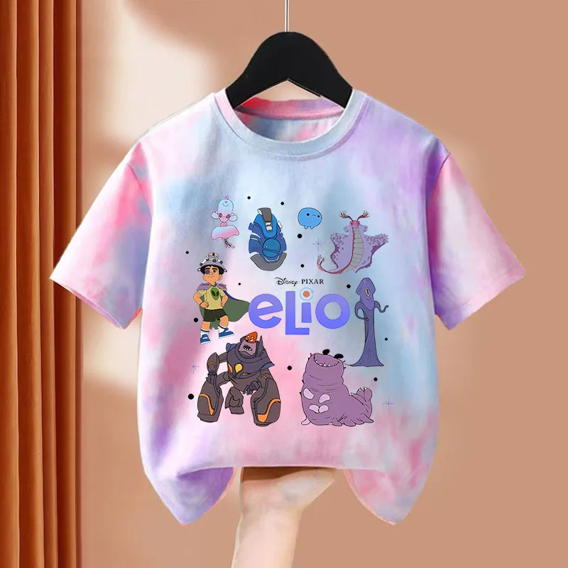 

Elio Children Clothing Tie Dye T-shirt Disney Movies Cartoon Anime Short Sleeve Kid Trendy Cool Home Clothes Top Cute Tee Gifts